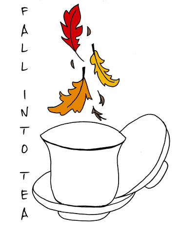“Fall into tea” sticker
